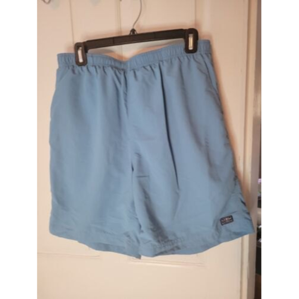 LL Bean Swim Trunks Ocean Teal Men’s Size Large Elastic Waist Shorts